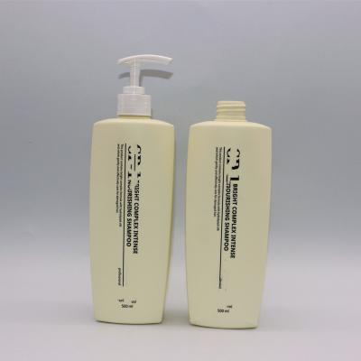 China 2022 New Design 300ml 500ml Square Cosmetic Container Shower Gel Plastic Packaging HDPE Shampoo Empty Pump Bottle for sale