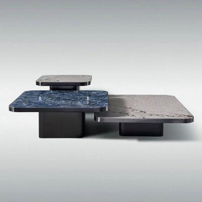 China Modern Modern Set Langfang Coffee Table Living Room Marble Coffee Top Side Marble Glass Table for sale