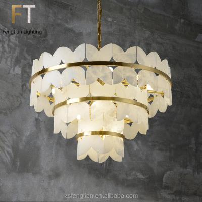 China Creative Modern Lamp Modern Copper Designer Chandelier Alabaster Villa Bedroom Room Restaurant Lamps for sale