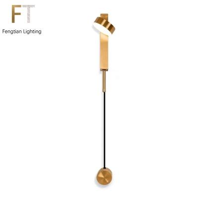 China Wall Mount Wall Mount Light Luxury Modern Simple Creative Nordic Interior 350 Degree Rotatable Copper Wall Lamp for sale