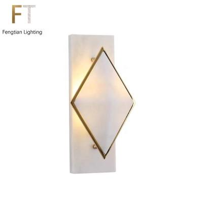 China Wall Mount Wall Mount Background Luxury Creative Wall Light Bedroom Living Room Bedside Lamp Postmodern Lighting Marble Wall Lamp for sale