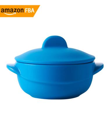 China BPA free 2021 NEW PRODUCT AMAZONE silicone baby feeding bowl with lid and double handle for sale