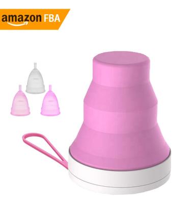 China 2021 Alibaba Current Wholesale Silicone Menstrual Cups Set With Sterilizer Menstrual Cups L/S for sale