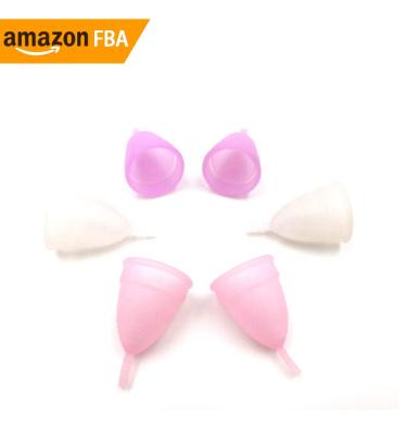 China 2021 Alibaba OEM Stock Wholesale Colored Silicone Menstrual Cups L/S Menstrual Cups for sale