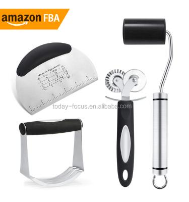 China Sustainable Kitchen Instrument 2022 Stainless Steel Pastry Scraper, Dough Mixer, Pin, Pastry Wheel for sale