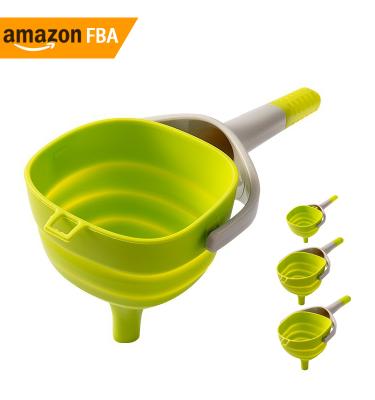 China 2022 Customs Sustainable Food Grade Spill Free Silicone Funnel for sale