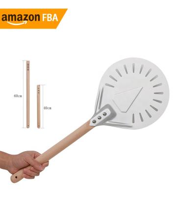 China 2022 viable aluminum alloy 9 inch round pizza turning skin with long handle for sale