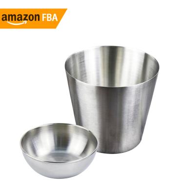 China 2022 NEW AMAZON 304 Sustainable PRODUCT Food Grade Stainless Steel Snack Cup Sauce Cups for sale