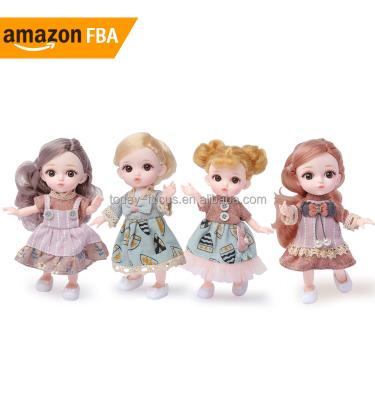 China 2021 MODEL TOY 16cm Stock Cosmetic OEM Alibaba 3D Contact Lenses Bjd Doll With Dress for sale