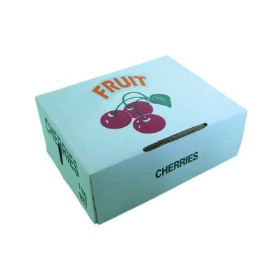 China Recyclable luxury custom new logo kraft paper box cherry box corrugated fruit packaging box for sale