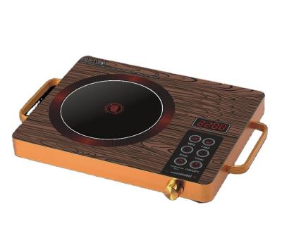 China 2200W Wood Grain Household Induction Stove Infrared Cooker Porcelain Factory Direct Sale Wood Style With Ceramic Knob Infrared Cooker for sale