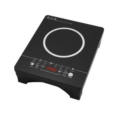 China Household induction cookers china factory direct sale 2200w 320*390 crystal glass black induction cookers for sale