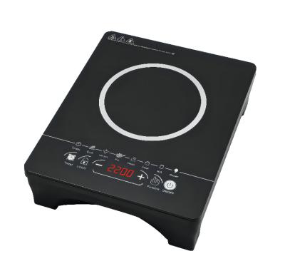 China Practical electric household induction cooktop 2200W family touch screen black crystal cooktop stove for sale