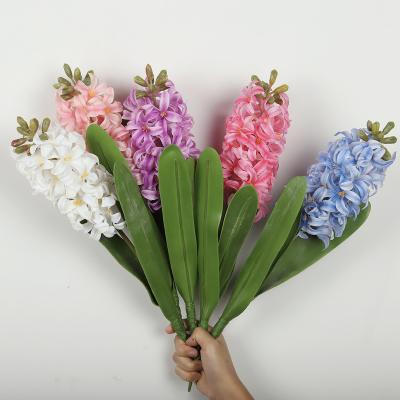 China Beautiful Flowers Hyacinth Flower Plant 3d Home Decoration Real Touch Colorful Wholesale Silk Artificial Latex for sale