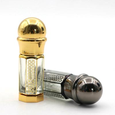 China Arabic Oudh Oil 3ml 6ml 12ml Oud Glass Oil Bottles Custom Crystal Attar Perfume Bottles With Gold Cap for sale