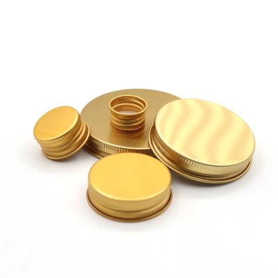 China Non Spill High Quality China Factory 33mm 38mm 45mm 53mm 70mm Aluminum Foil Cover Gold Metal Cap Screw Lid For Bottle Packaging for sale