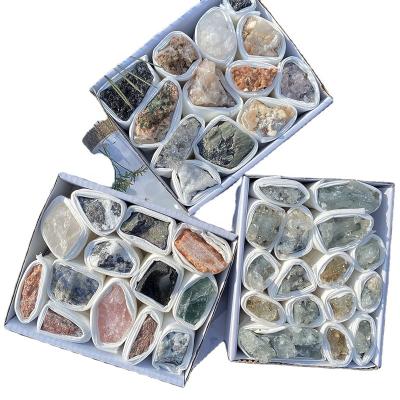 China China Various Crystals Quartz Block Natural Amethyst Rose Quartz Reiki Healing Specimens Mineral Stones With Box for sale