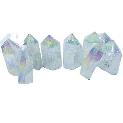 China China Wholesale Natural Quartz Crystal Points Angel Aura Clear Heads Crystals Healing Stones For Fengshui Decoration for sale