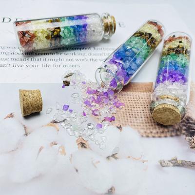 China Wholesale Natural Drift Healing Stone Crystal Wishing Bottle From China Crystal Seven Chakra Gravel Stone for sale