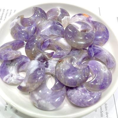 China Europe Natural Dreamy Amethyst Crystal Carving Stars And Moon Quartz Gemstones For Decoration for sale