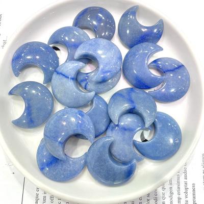 China China Wholesale Crystal Stars Natural Healing Of MoonCarvings High Grade Lace Agate Blue Stars Of MoonFor Decoration for sale