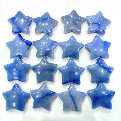 China Small Size Natural Blue Agate Crystal Star Lace China Crystal Quartz Healing Stone Carved for sale