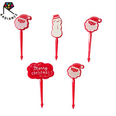 China Christmas Disposable Plastic Food Picks Kids Food Pick Santa Claus Food Pick for sale