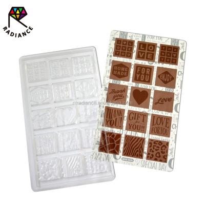 China Househpld 3D Disposable Plastic Chocolate Mold PET Chocolate Mold for sale