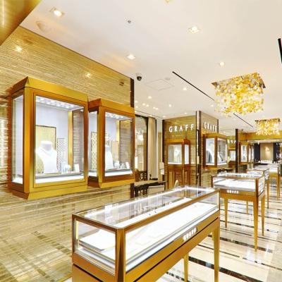 China Luxury Jewelry Shop Jewelry Shop Display Furniture For Iron Stained Glass Display Cabinets Designs Jewelry Shop Interior Decoration for sale