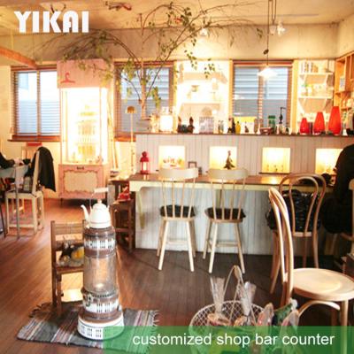 China Customized milk tea shop bar counter cabinet design new coffee bubble tea chain store counter interior design store decoration equipment for sale