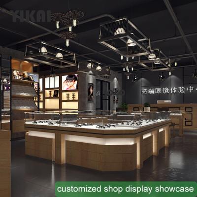 China Customized French Countertop Commercial Glass Sunglasses Showcase Furniture Store Style Optical Display Cabinets Counter for sale