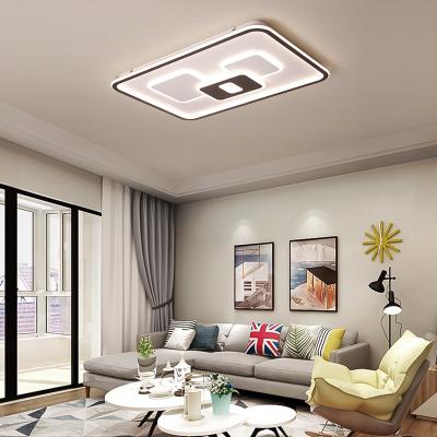 China Modern simple outdoor modern home lamp bedroom living room black lighting square led ceiling light for sale