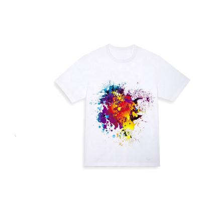 China Custom Plus Size OIL Printing Men and Lady Loose Fit White Fabric Heat-transfer T-shirt 250Gram Weight Printing Graphic xs-xxl for sale