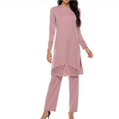 China Can make changes if you want Muslim Turkey Dress Women Long Tops Hollow Out Solid Islamic Ropa Hijab Dresses Moroccan Kaftan Jilbab Vestidos Abaya Ramadan Party for sale