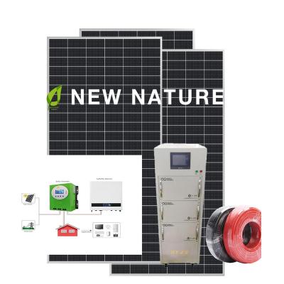 China Home 3 kw 10kw 5 kw 10kw off grid solar power system 480 watt 550watt solar panel 48V 100ah lithium battery for sale