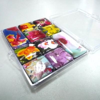 China Shape Custom Design Souvenir Epoxy Resin Fridge Magnet Set With Plastic Box Packing, Epoxy Magnets Set for sale