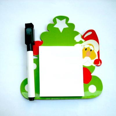 China Merry Christmas Self Adhesive Fridge Magnet Custom Memo Pad, Magnetic Sticky Note Fridge Magnet Memo Pad with Pen for sale