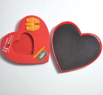 China OEM factory rubber magnetic soft pvc 3d photo frame, heart shape plastic 3d pvc embossed logo photo frame for refrigerator for sale