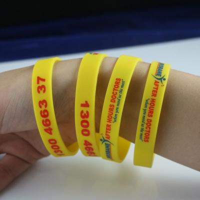 China Europe Kids Silicone Wristband Charms , Silicone Rubber Wristband Printing Logo for sale