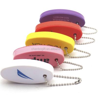 China PU Plastic Custom Foam Oval Shape Floating Key Chain, Sailing Boat Floating Key Ring Floated Key Holder for sale