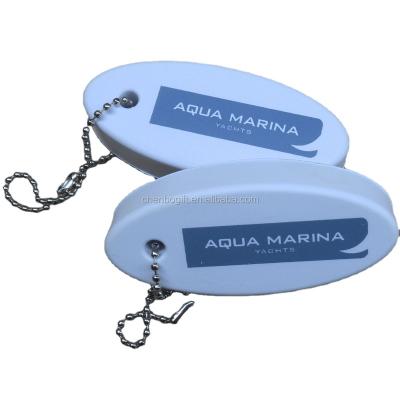 China PU foam customized oval sponge key chain, floating key holder, boat floating keychains for sale