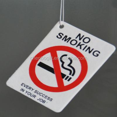 China China-chic New Home Decoration No Smoking Label Printed Car Paper Air Freshener for sale