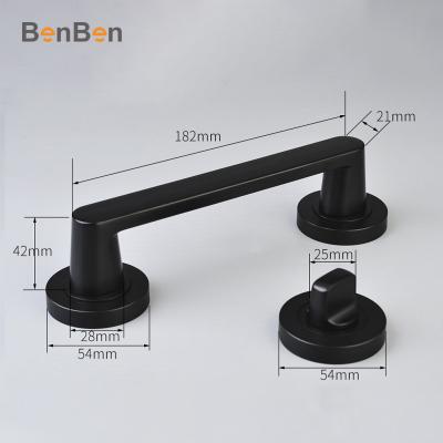 China Modern Duty Door Handle With Keyless Lock Privacy Door Lever Set For Residential Bedroom And Bathroom for sale