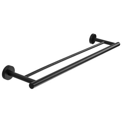 China Practical Material BRIEF Black Stainless Steel Towel Rack Set Bathroom Towel Hanging Shelf Bathroom Shelf for sale