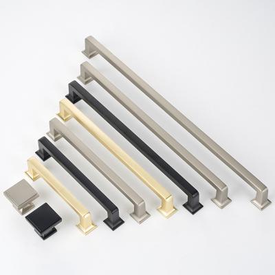 China Modern Matte Black Zinc Alloy Zinc Alloy Handle Pull Handle Cabinet Drawer Cabinet Handles Decorative Cabinet Pulls for sale