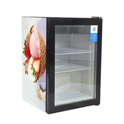 China 98L Single-temperature Vertical Smart Single-temperature Glass Door Freezer Cooler Fridge Display Commercial Fridge for sale