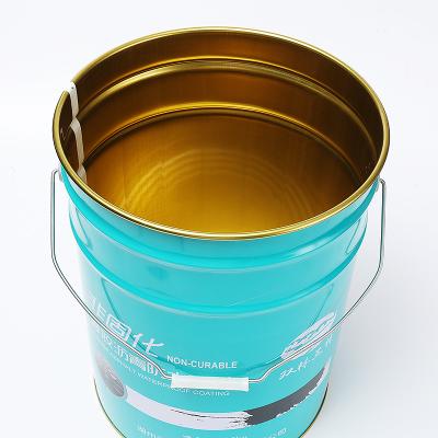 China Customizable Printing Design Metal Paint Bucket 20 Litre Food Grade Handle Included zu verkaufen