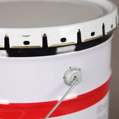 China 5L Powder Coating Metal Paint Bucket Black Handle White Color zu verkaufen