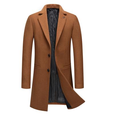 China new fall/winter woolen fashion fall/winter anti-wrinkle overcoat men's new unpermed woolen overcoat plus cotton padded overcoat for sale