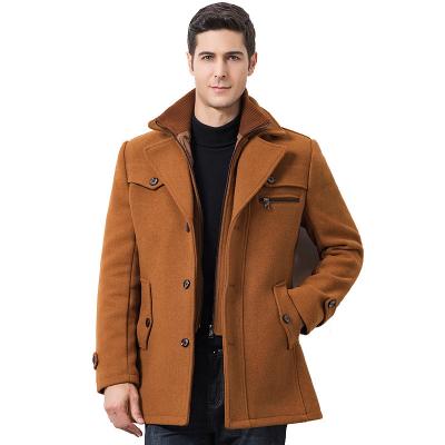 China Anti-wrinkle 2022 autumn and winter new men's woolen coat men's double collar coat wholesale men's clothing for sale